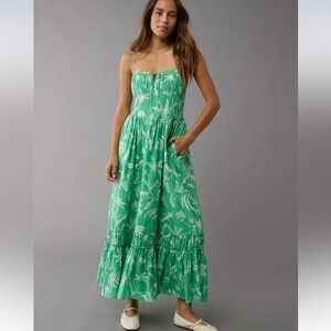 AE corset tiered midi dress